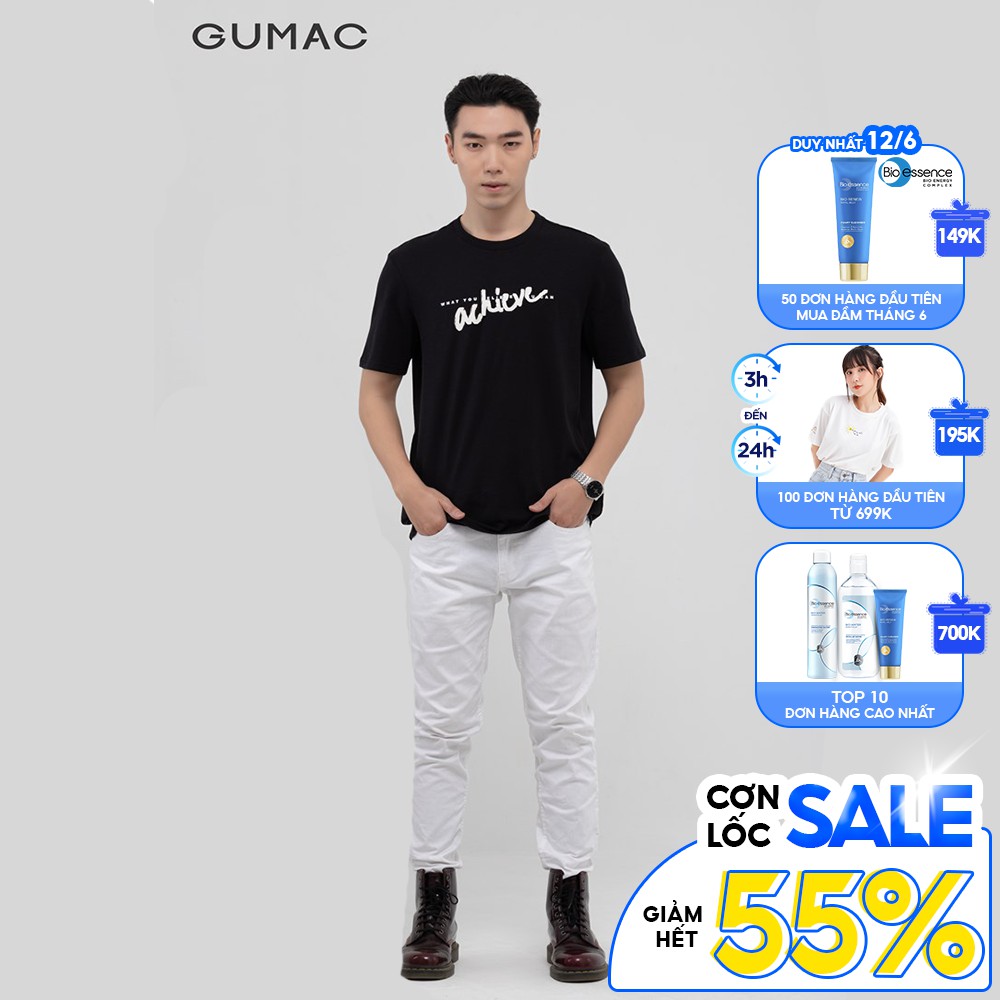Áo thun nam in chữ GUMAC đủ màu, đủ size, phong cách năng động ATNB1183