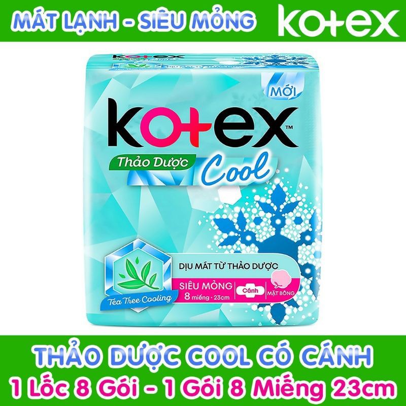 Combo 8gói BVS Kotex Thảo dược Cool SMC 23cm