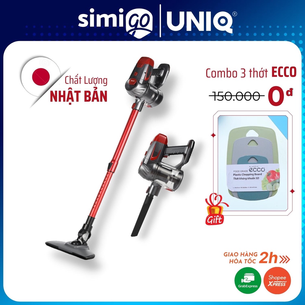 Máy hút bụi cầm tay không dây UNIQ Free A7 đa năng gia đình mini pin sạc hút giường đệm nệm sofa xe hơi lực hút mạnh