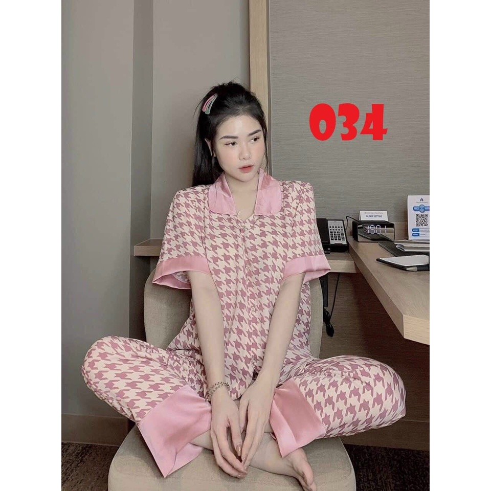 🌈⭐Hot hot ⭐PIZAMA cổ sen tay ngắn quần dài, chất mềm mịn