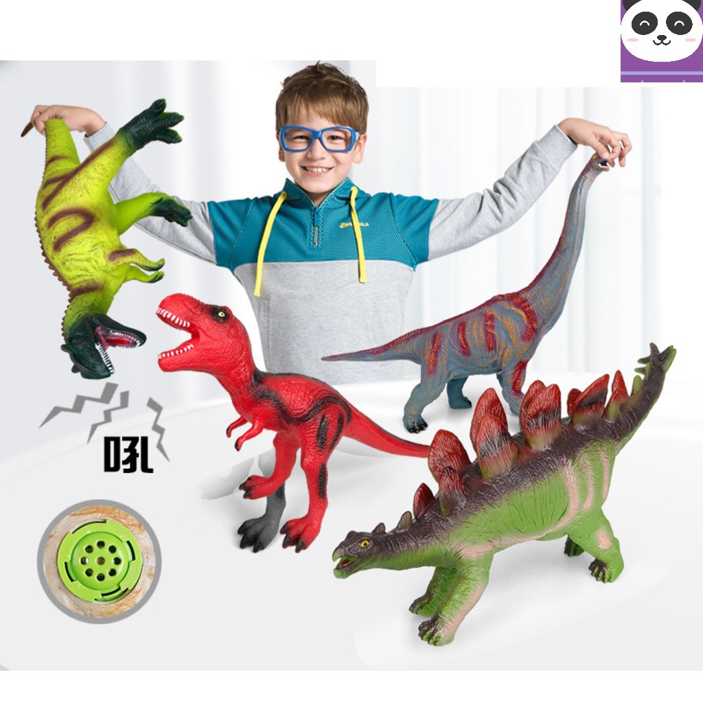 Đồ chơi khủng long bạo chúa Tyrannousaurus bằng nhựa mềm nhồi bông có nhạc cho bé