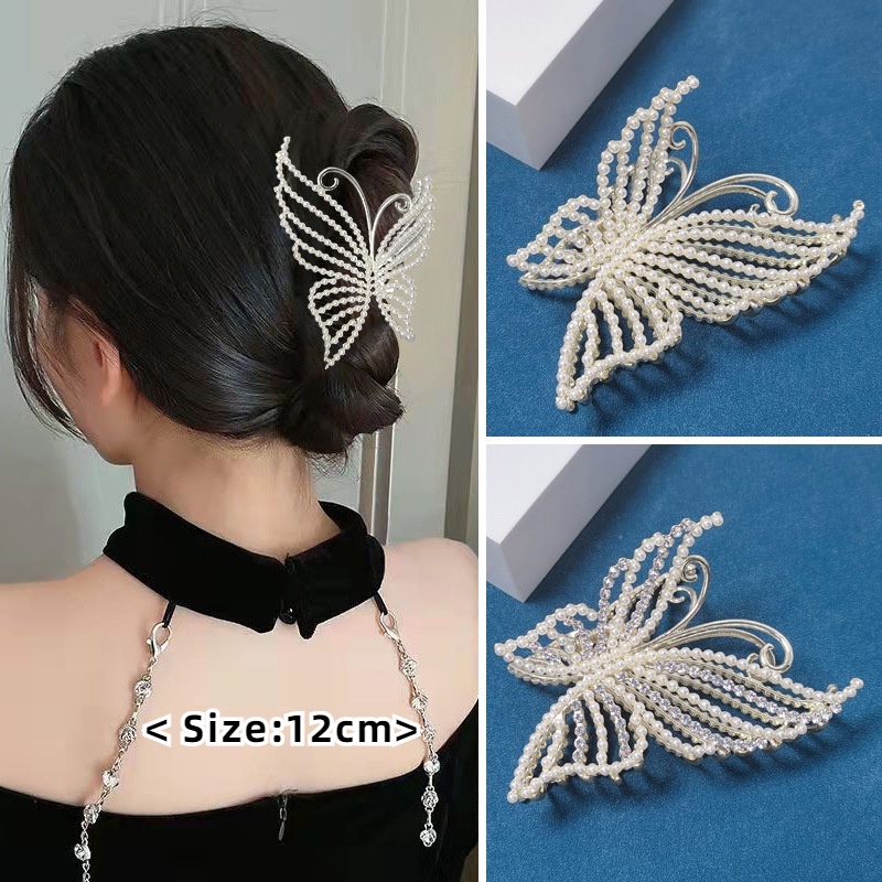 Kẹp Tóc Kim Loại Hình Bướm Sang Trọng Bằng Hợp Kim Cho Nữ