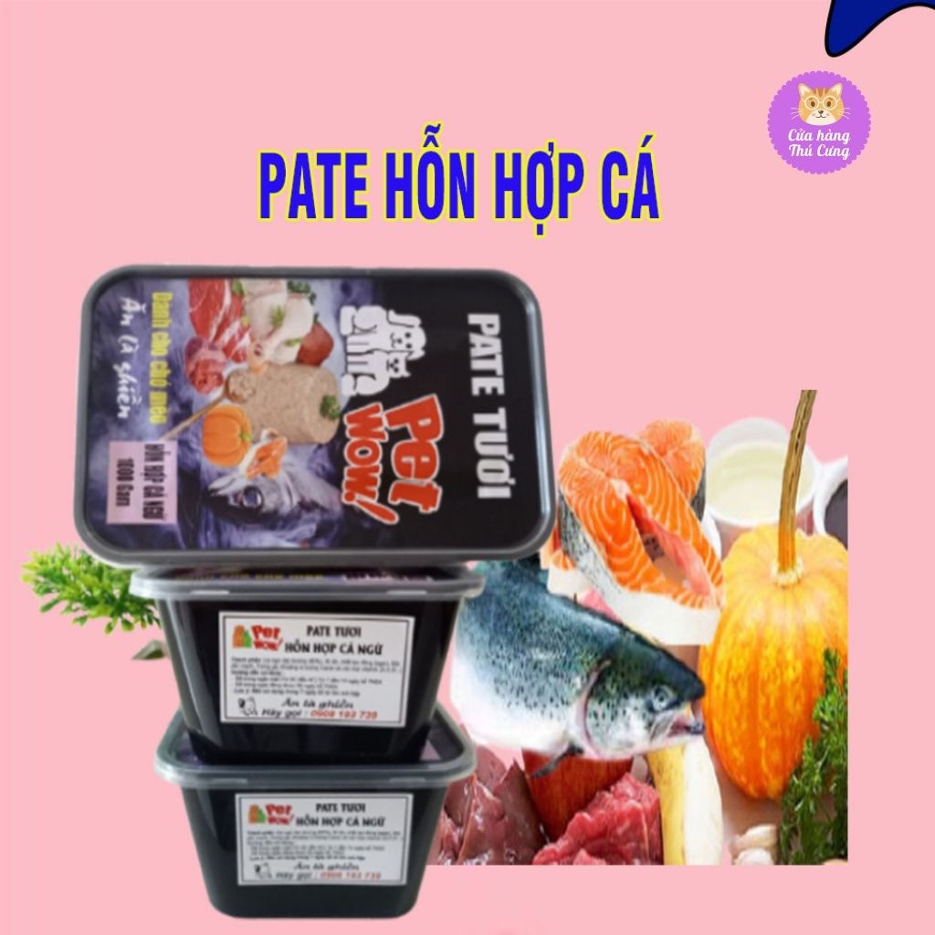 Pate Tươi pet wow cho chó mèo mọi lứa tuổi hộp 500g đến 1kg