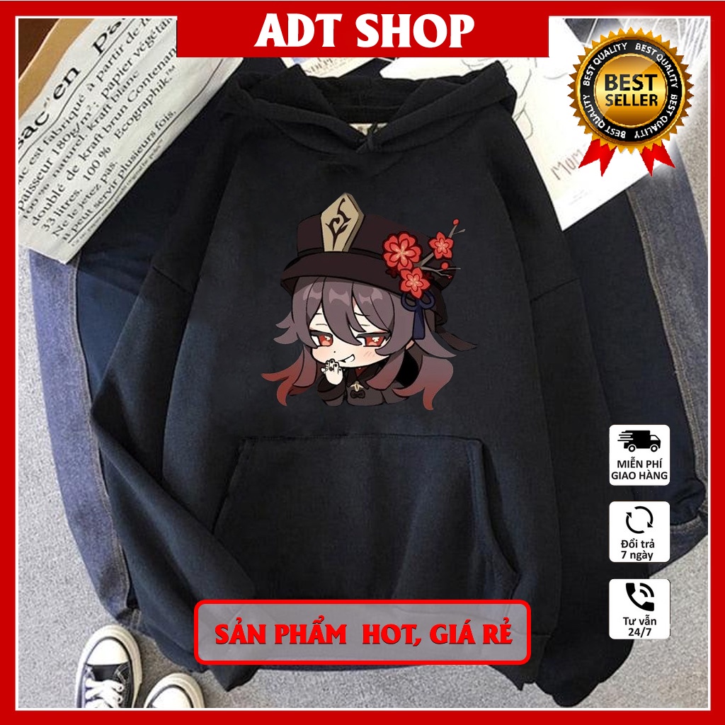 💥HOT💥 Áo Hoodie In Hình Game Genshin Impact HuTao Thời Trang Đường Phố Cho Nam Và Nữ