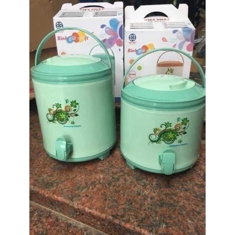 bình nước giữ nhiệt cao cấp, bình đựng nước nhựa Việt Nhật có vòi khóa tiện lợi