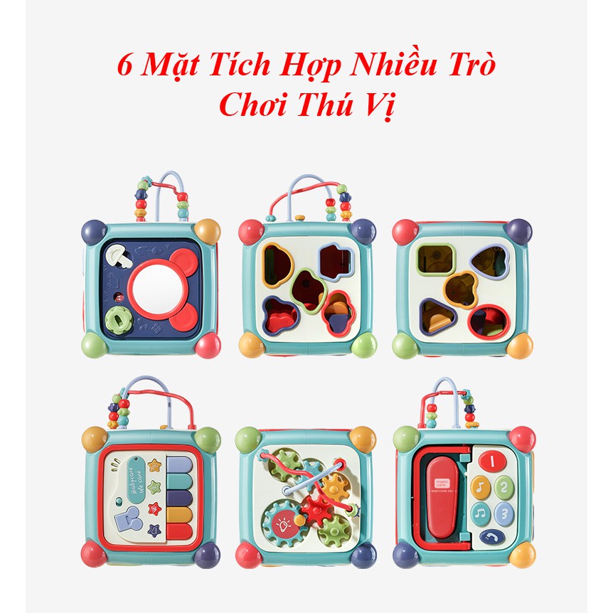 Hộp Nhạc Đồ Chơi 6 Mặt Thả Hình Khối Đa Tương Tác - BabyCare Giáo Dục Đầu Đời, Rèn Luyện Khéo Léo