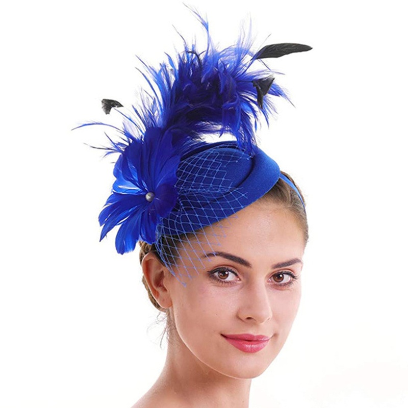 Băng Đô Cài Tóc Đính Lông Vũ Kiểu Trung Cổ Dễ Thương Cho Nữ