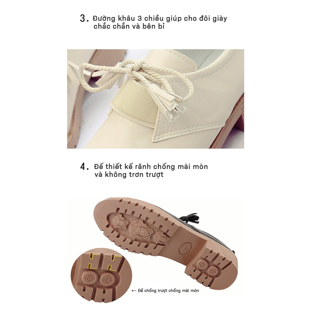 Giày Oxford Nữ Gót Vuông Cao 4,5cm Da Mềm Phong Cách Nữ Tính Tiểu Thư ST50 - Mery Shoes | BigBuy360 - bigbuy360.vn