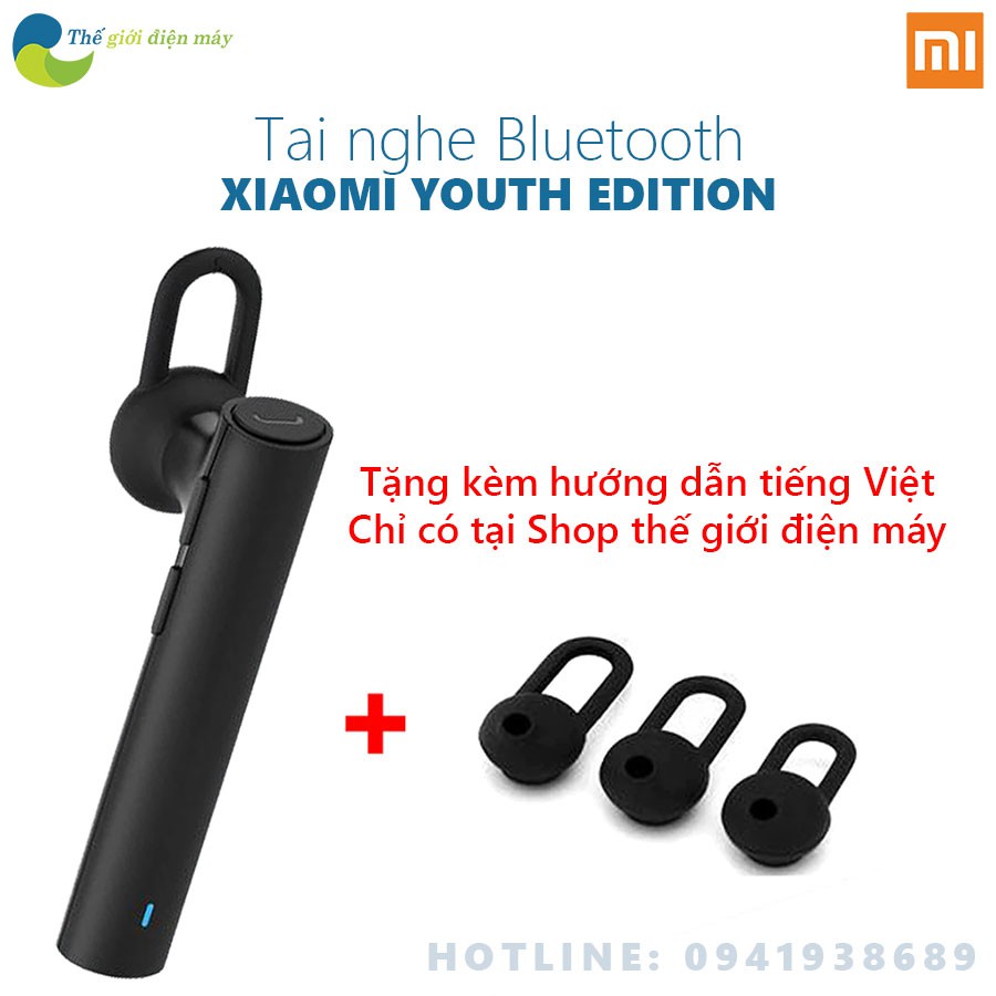Tai nghe bluetooth xiaomi youth phiên bản mới nhất cho điện thoại ipad ipod máy tính bảng có mic siêu nhẹ thời lượng sử