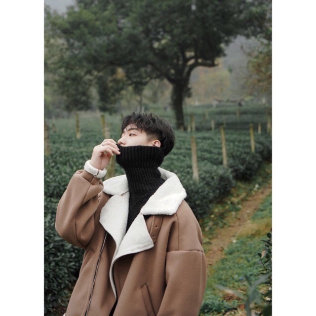 Áo khoác dạ lót lông khoá chéo Oversize Ulzzang siêu chất ❤️