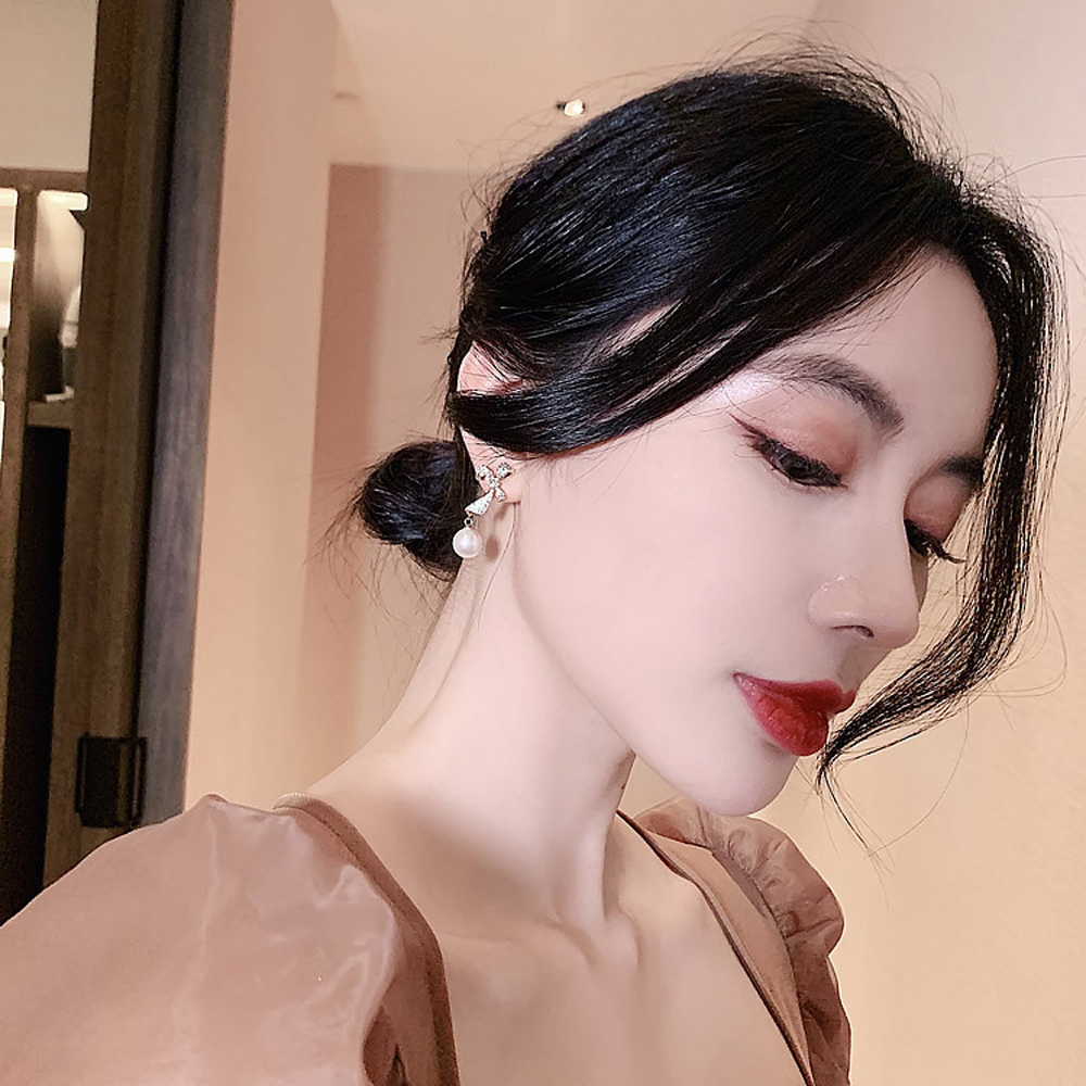 Khuyên Tai Tròn Đính Đá Nhân Tạo Thời Trang S925