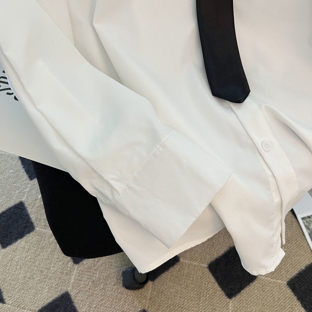 Áo Sơ Mi Trắng Dáng Rộng Phong Cách Cổ Điển Thời Trang Mùa Thu Mới Cho Nữ