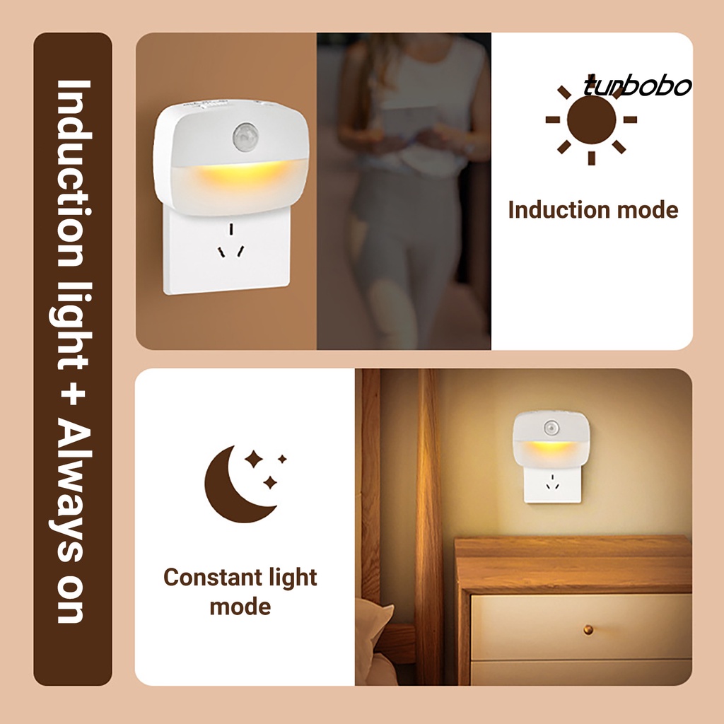Turbobo Đèn Ngủ Cảm Biến Đa Năng Cảm Biến Cơ Thể Người Cho Phòng Ngủ
