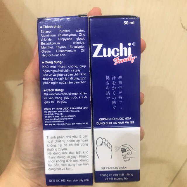 Zuchi Xịt Giày ,Khử mùi hôi chân