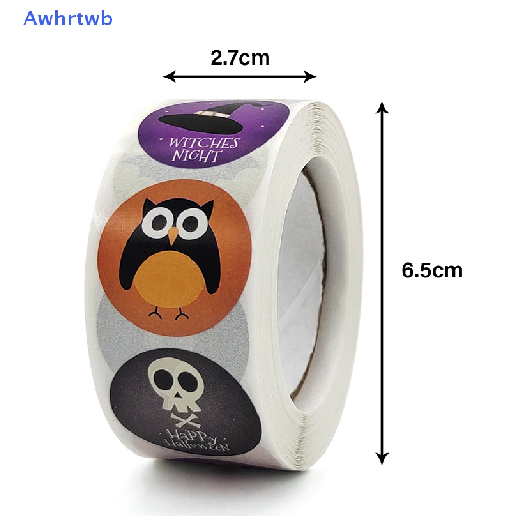 Set 500 Miếng Dán Hình Tròn 2.5CM Họa Tiết Halloween Độc Đáo Mới