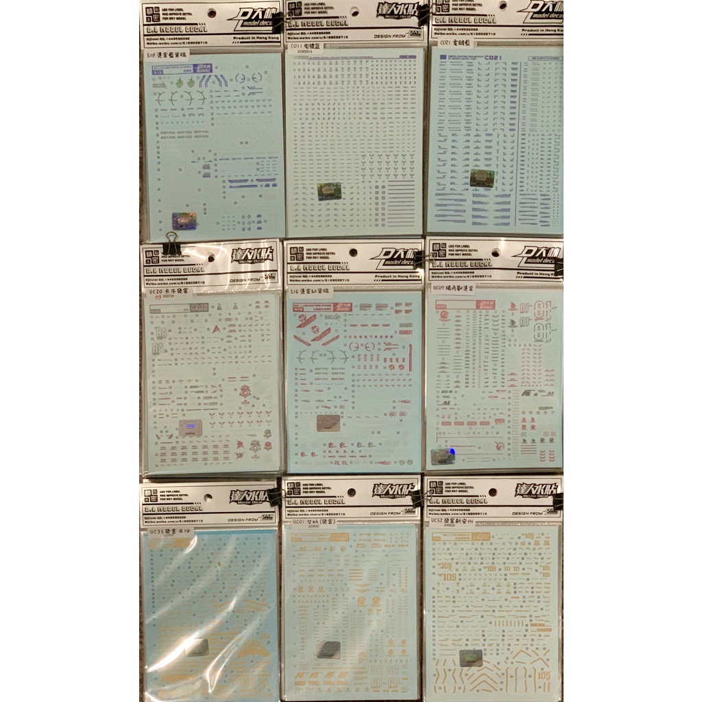 Water Decal DL nước ÁNH KIM dùng cho mô hình Gundam - phụ kiện mô hình