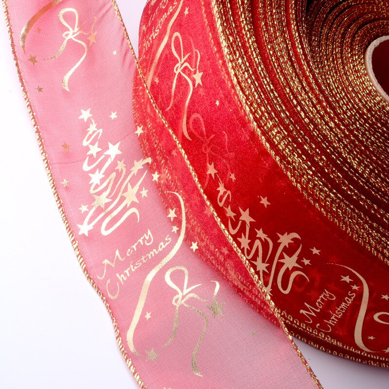 Cuộn Dây Ruy Băng Trang Trí Giáng Sinh Lấp Lánh Dài 2M