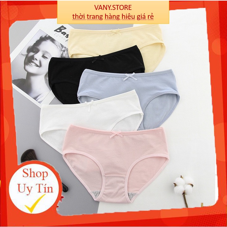 Quần Lót Nữ Đẹp Cotton gân tăm kháng khuẩn thoáng mát tôn dáng đính nơ xinh mẫu A009