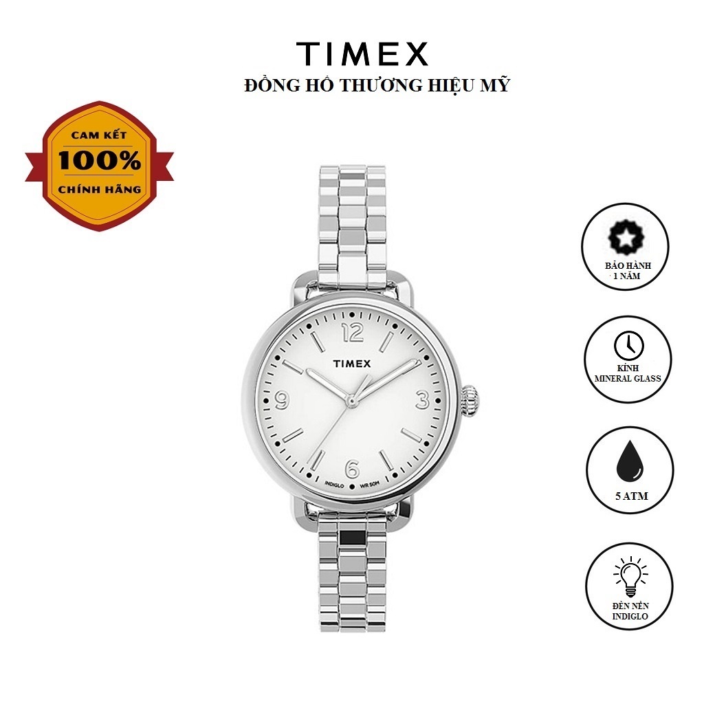 Đồng hồ Nữ Timex Standard Demi 30mm TW2U60300 Dây Kim Loại - Chính Hãng