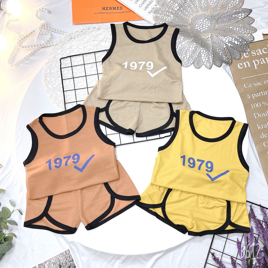 Bộ cotton đũi 1979 mềm mát cho bé