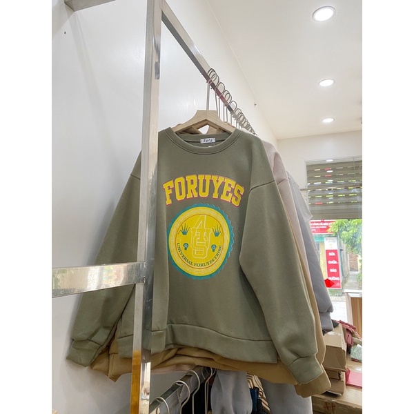 Áo Nỉ Sweat Nữ tay bồng form rộng, Áo hoodie United States chất nỉ bông cá tính Ulzzang