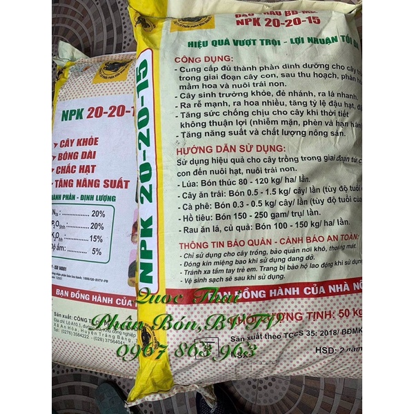 NPK Đầu Trâu 20 20 15 +TE thế hệ mới