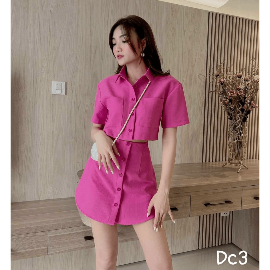 (FREE SHIP) SÉT BỘ TUYẾT MƯA ÁO KIỂU TÚI HỘP CROPTOP TÔN DÁNG NĂNG ĐỘNG SANG CHẢNH TT