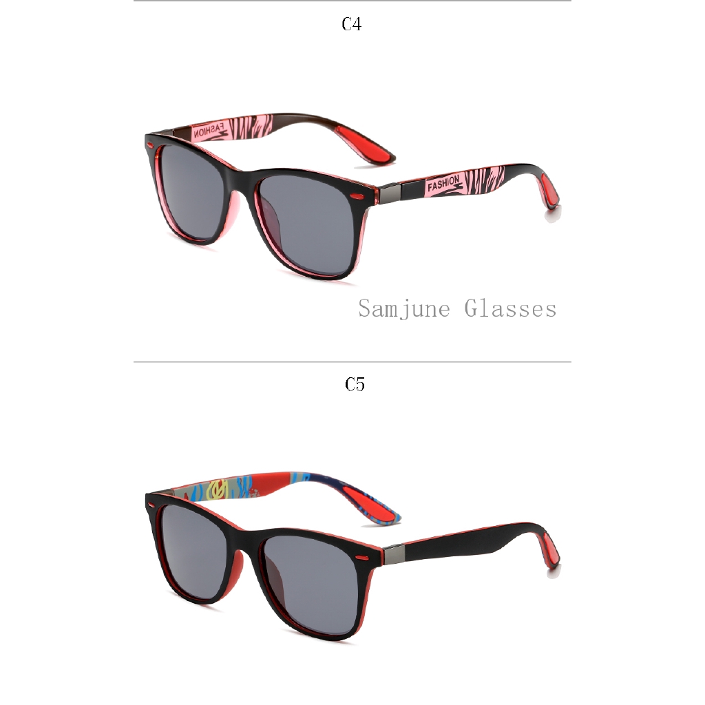 Kính mát SAMJUNE phân cực gọng vuông UV400 siêu nhẹ cho nam và nữ