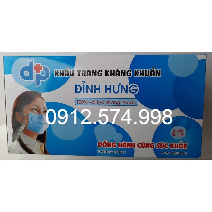 khẩu trang y tế kháng khuẩn Đỉnh Hưng loại tốt, dày