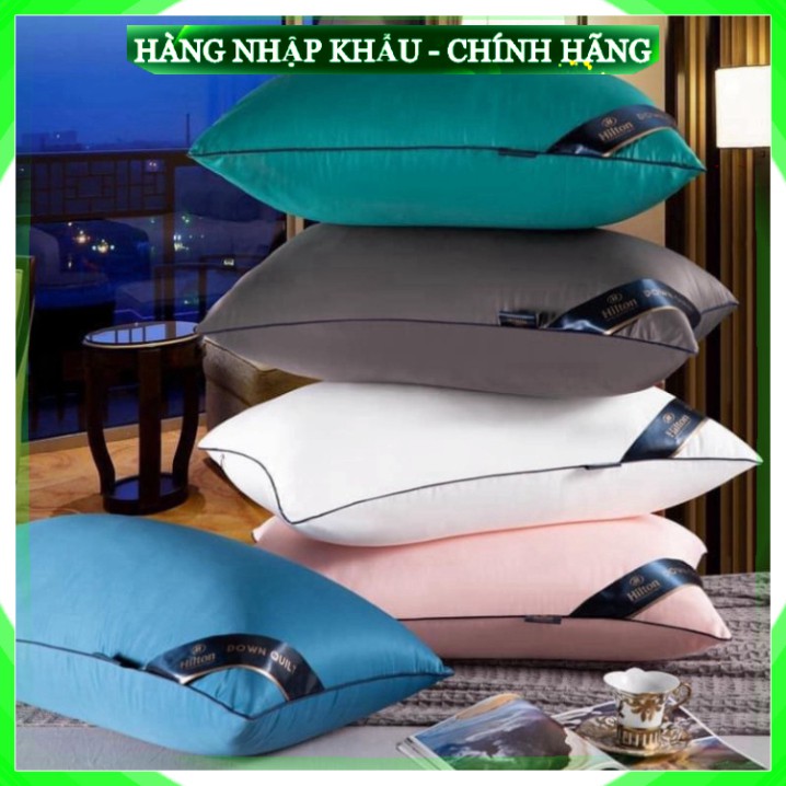 Cặp 2 Ruột Gối Nằm Hilton Chất Lượng 5 Sao Chuẩn Xịn Bông Đàn Hồi Cao Cấp 45x65 cm