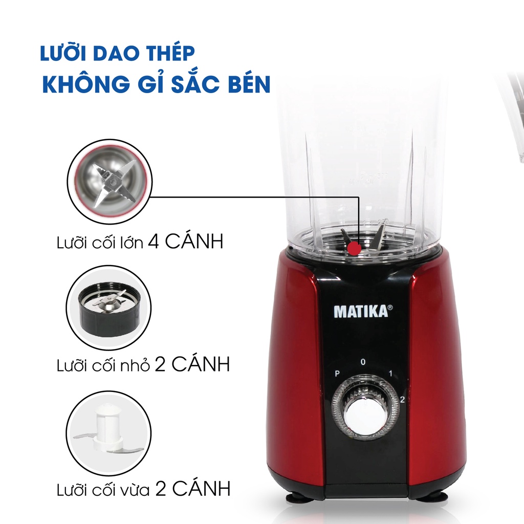 Máy Xay Sinh Tố Đa Năng MATIKA 3 Cối MTK-3121