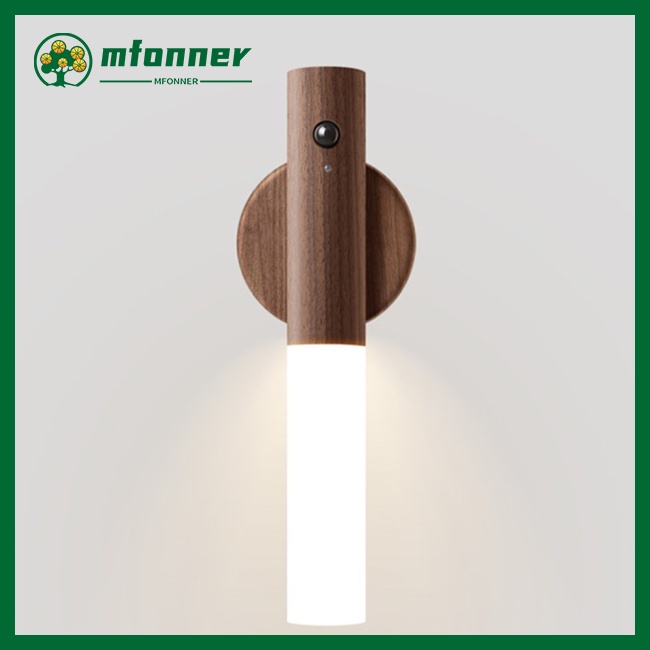 Đèn Led Gắn Tường Cảm Biến Cơ Thể Người Bằng Gỗ Mfonner Sử Dụng Pin 500 Mah Có Thể Sạc Lại