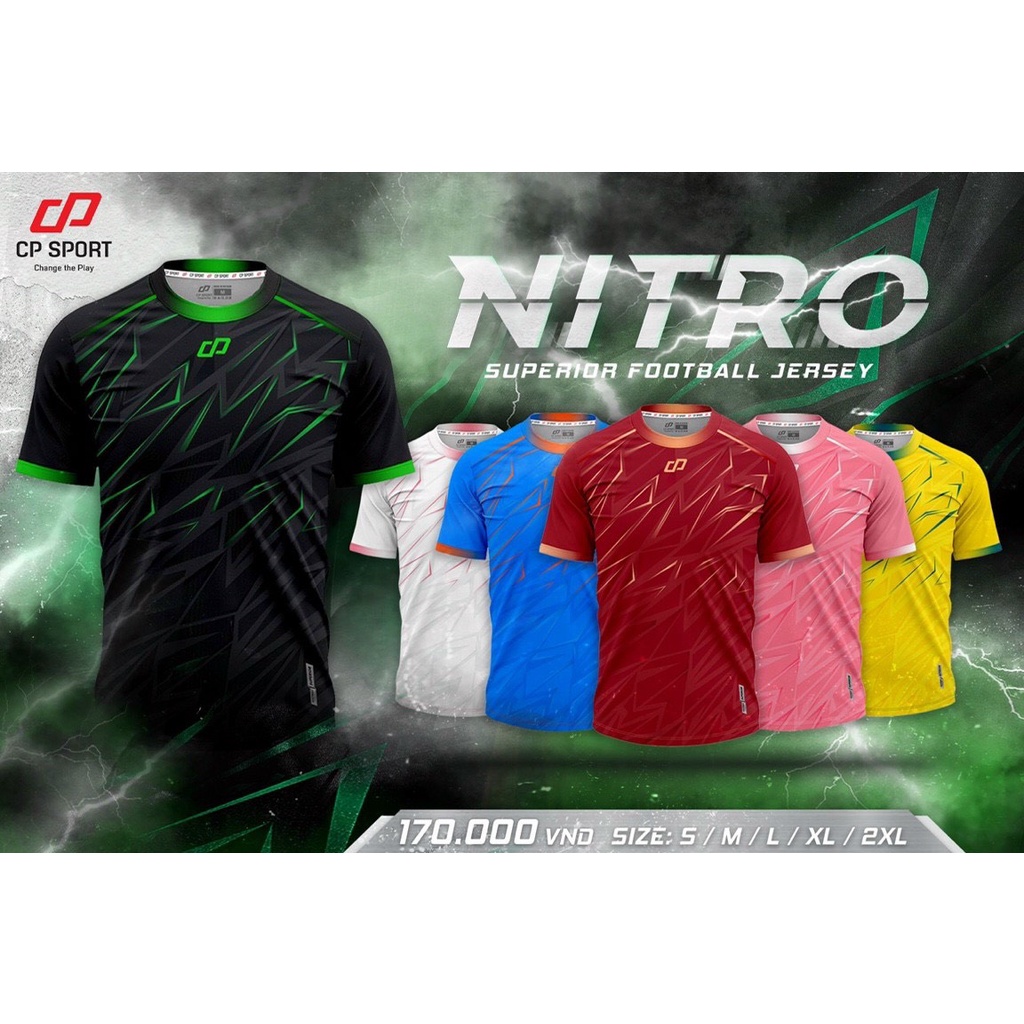Áo đá bóng,đồ đá banh không logo thun mè cao cấp CP NITRO chuẩn thi đấu thấm hút mồ hôi cực đẹp – H.P SPORTS