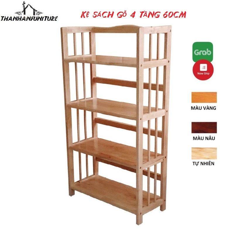 Kệ sách gỗ 60cm - 4 tầng