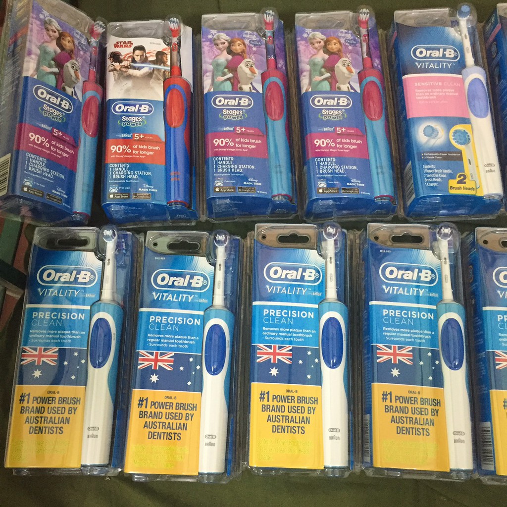 Bàn chải điện chính hãng Oral B đủ loại
