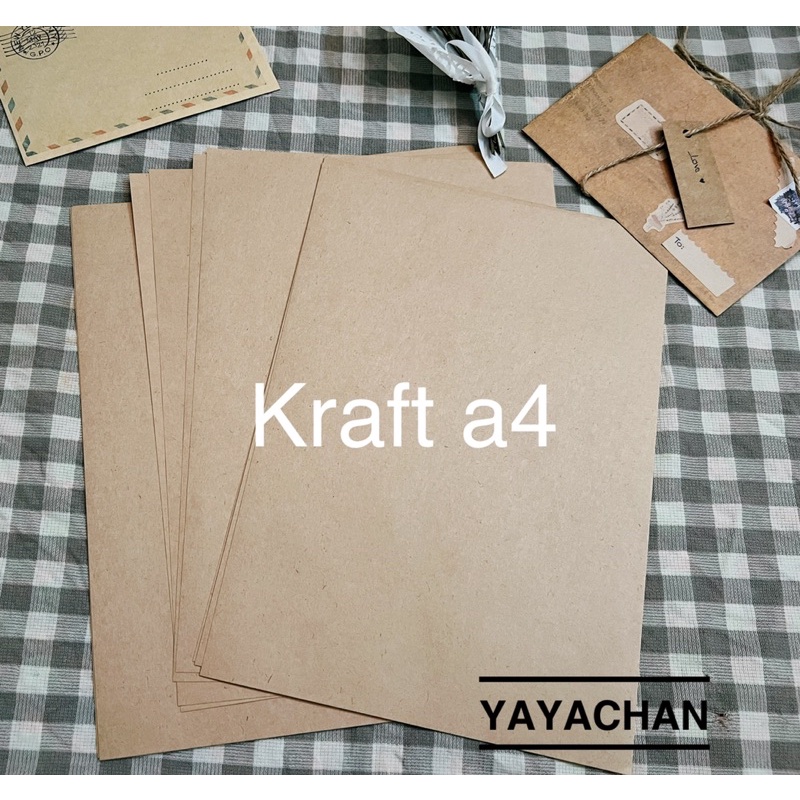 20 tờ A4 kraft nâu da bò vintage định lượng 70 gsm/ 200gsm