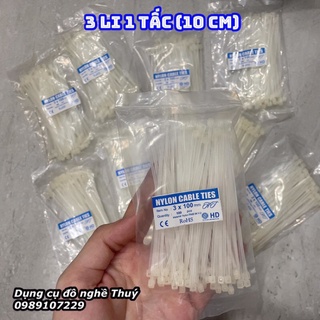 Dây rút nhựa, dây thít màu trắng dày 3 li dài 1 tấc