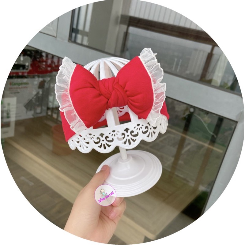 Turban Băng Đô Tóc Giả Hai Bên - Kèm Nơ Chất Cotton Dễ Thương Cho Bé Gái