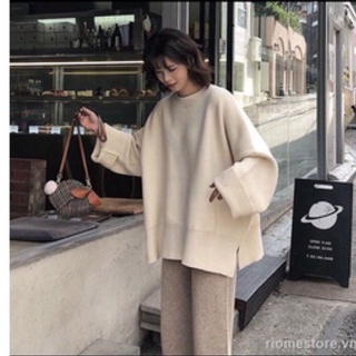 Áo len Hàn cổ tròn trơn basic dễ phối