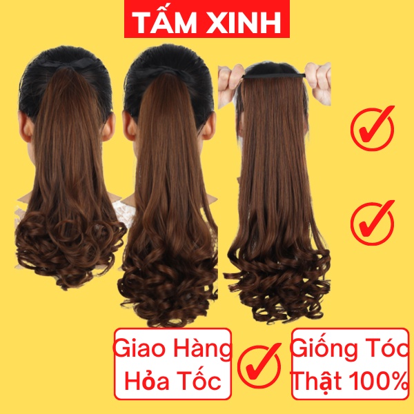 Đuôi tóc giả xoăn lọn dạng buộc dài ngắn thời trang đẹp - ĐUÔI BUỘC