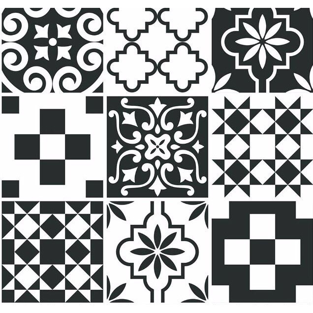 40 ô decal gạch bông màu đen huyền bí.kt15x15cm/1ô | BigBuy360 - bigbuy360.vn