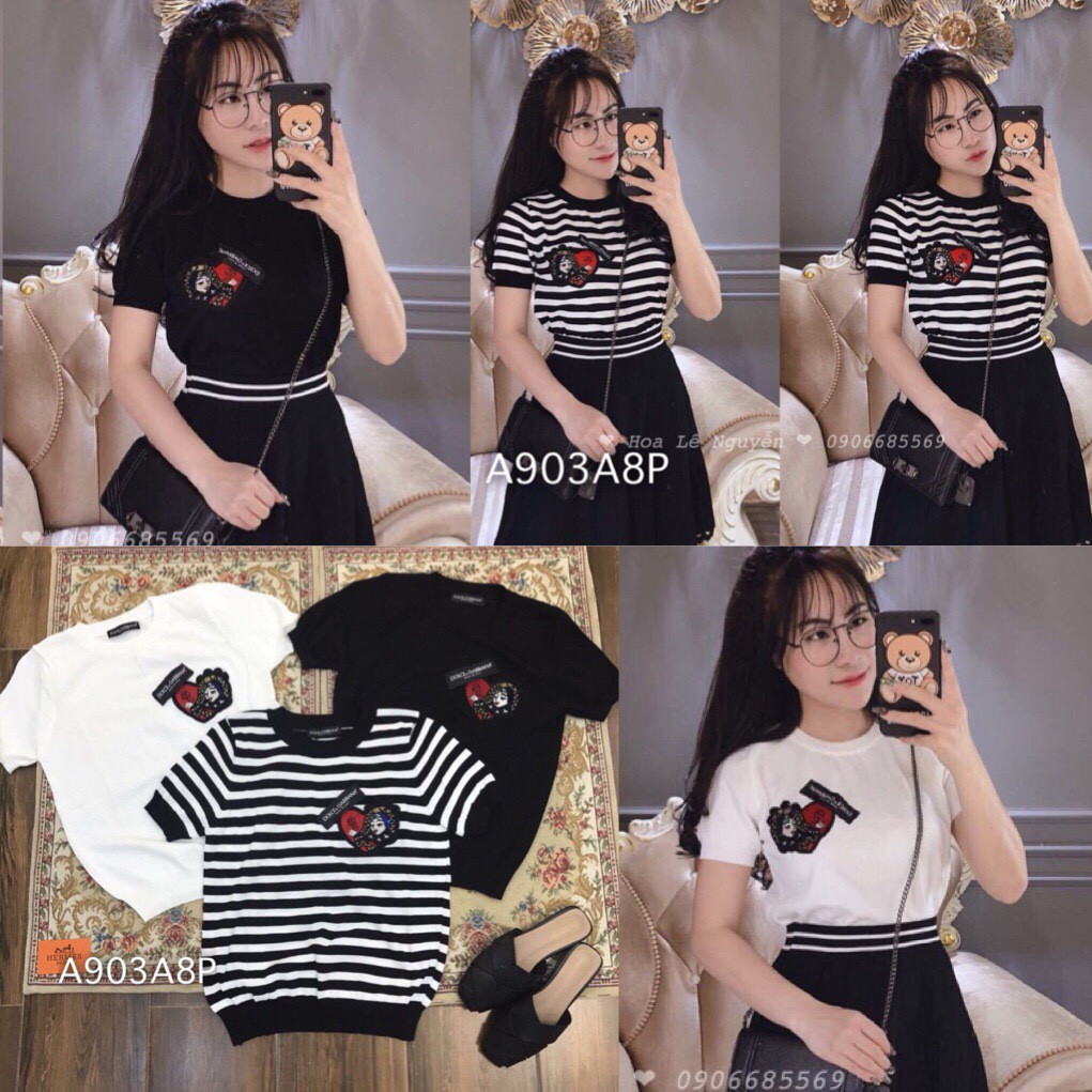 G02. 760. ÁO LEN LOGO NGỰC TAY NGẮN | BigBuy360 - bigbuy360.vn