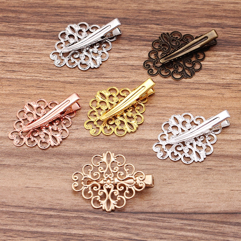 Kẹp mỏ vịt gắn phiến 30*45mm nguyên liệu làm trâm làm trang sức cổ trang cosplay cổ phục có màu KC