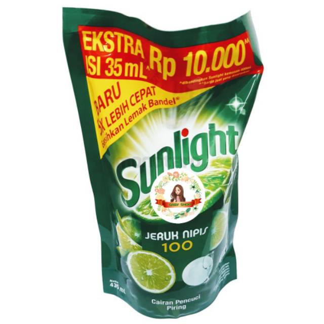 (hàng Mới Về) Dung Dịch Rửa Chén Sunlight 10000 435 ml Lime Orange