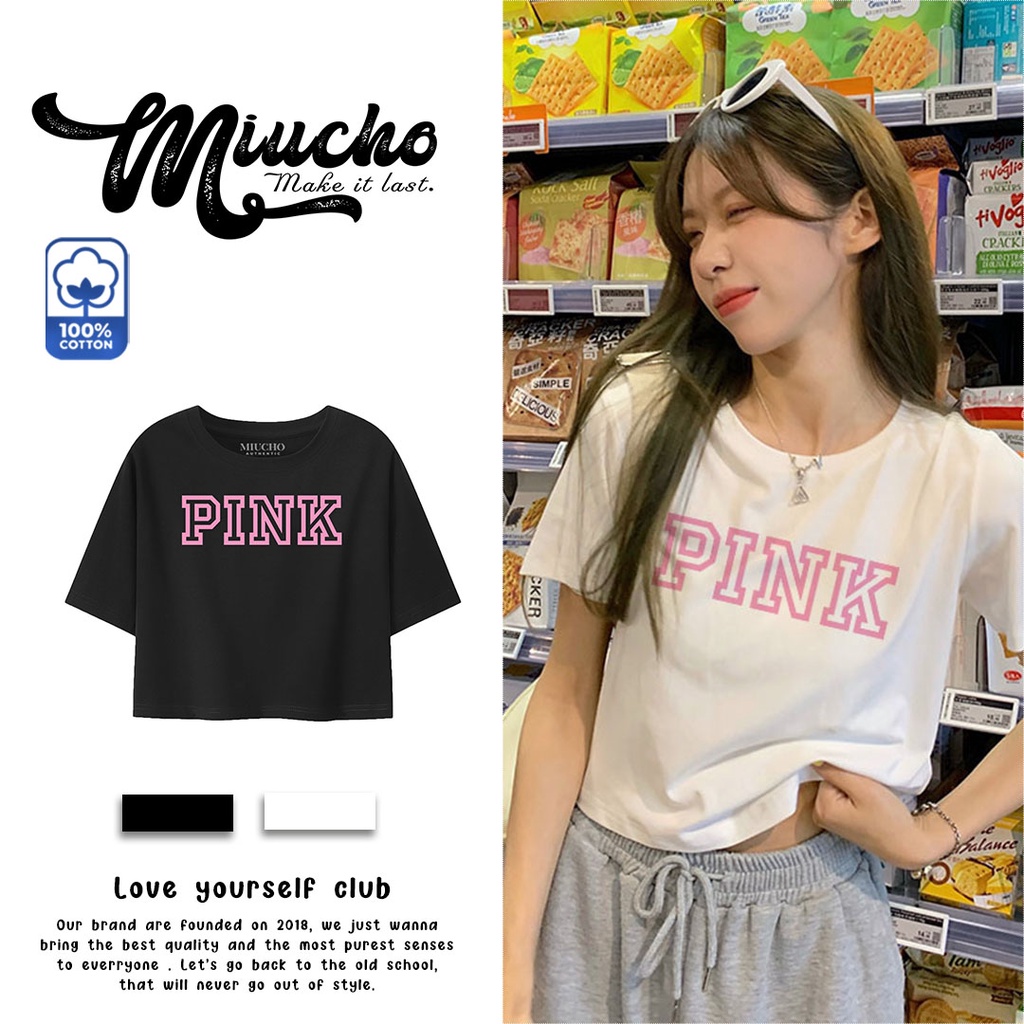 Áo croptop nữ tay ngắn cổ tròn vải thun cotton kiểu hàn quốc CR050 Miucho in hình hoạ tiết