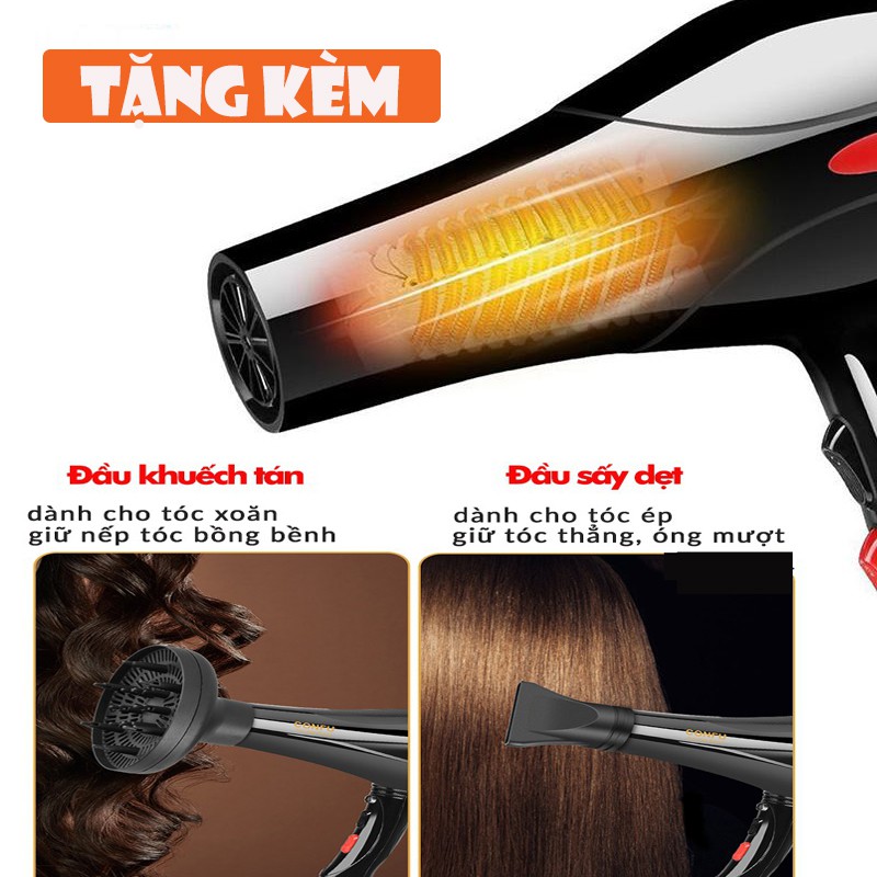 Máy Sấy Tóc Tạo Kiểu Tóc Chuyên Nghiệp Deliya Công Suất Lớn 2200W Chăm Sóc Tóc Đẹp Chuẩn Salon Tặng Kèm Bộ 5 Phụ Kiện