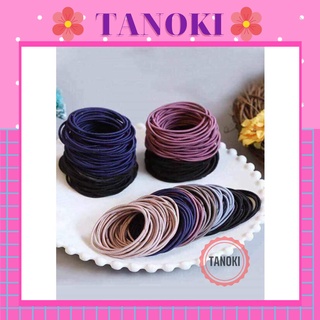 Set 50 Chun cột ,dây buộc tóc TANOKI dây chun cột tóc Hàn Quốc  CT001
