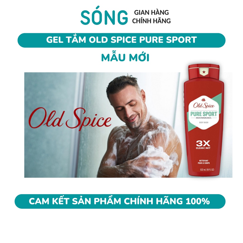 [AUTH] Gel Tắm Old Spice Pure Sport Dành Cho Nam 532ml