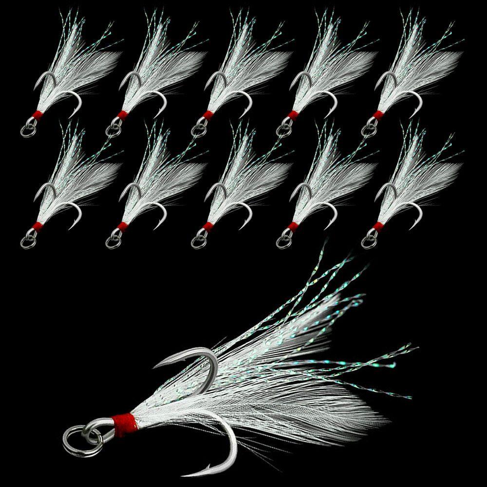 MAG Móc Câu Cá Ba Lưỡi Có Gắn Lông Vũ