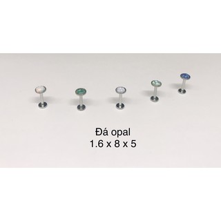 Khuyên môi đá opal (1.6x8x5)